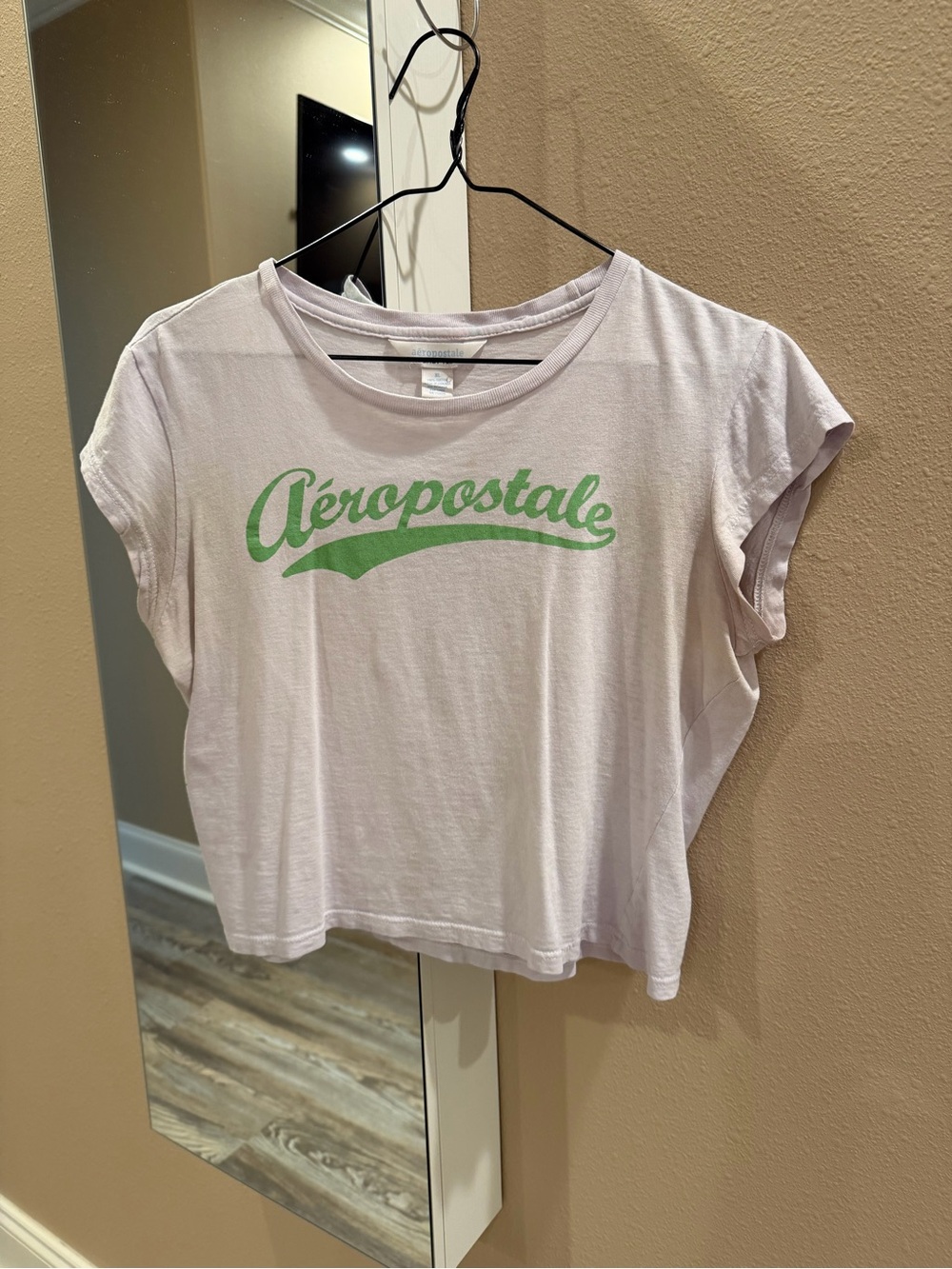Aeropostale Lavender Crop Tee with Green Logo